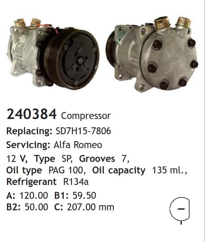 	240384 Compressor  Alfa Romeo 	